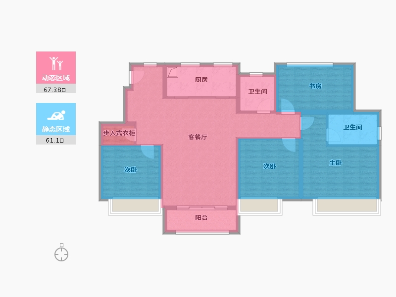 安徽省-滁州市-凯迪融创玉兰公馆-115.22-户型库-动静分区