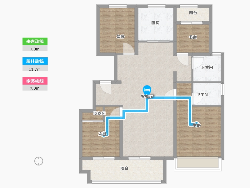 山东省-济宁市-崇文府-105.00-户型库-动静线