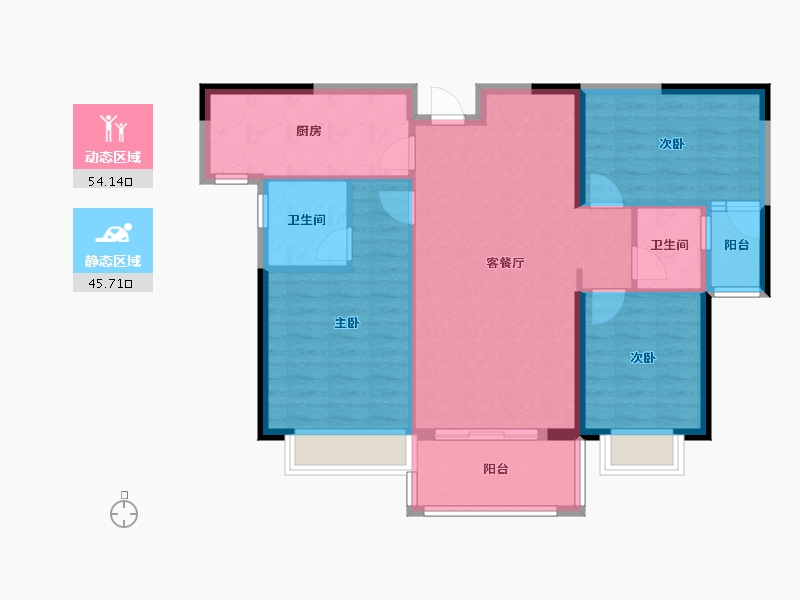 福建省-泉州市-群华雅苑-90.04-户型库-动静分区