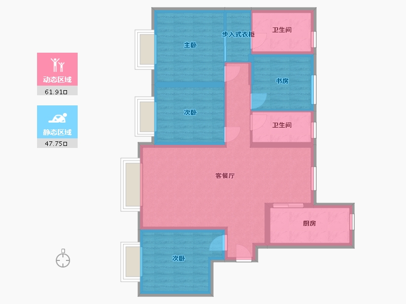 新疆维吾尔自治区-乌鲁木齐市-中海熙岸-110.00-户型库-动静分区