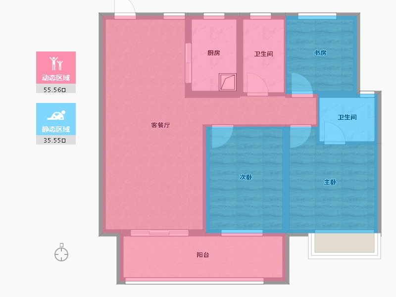 贵州省-铜仁市-万和星城-85.00-户型库-动静分区