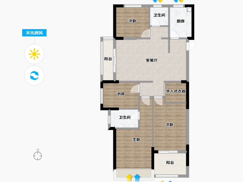 浙江省-金华市-明都星耀城-108.00-户型库-采光通风