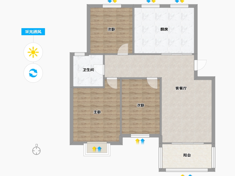 浙江省-绍兴市-双周小区-97.00-户型库-采光通风