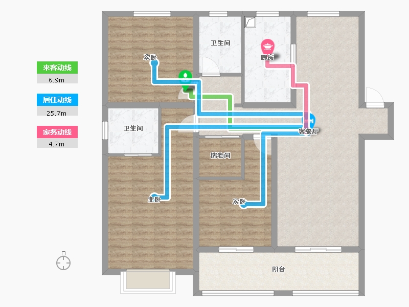 江苏省-徐州市-润景嘉苑-120.00-户型库-动静线