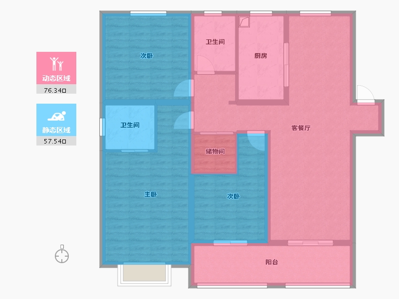 江苏省-徐州市-润景嘉苑-120.00-户型库-动静分区