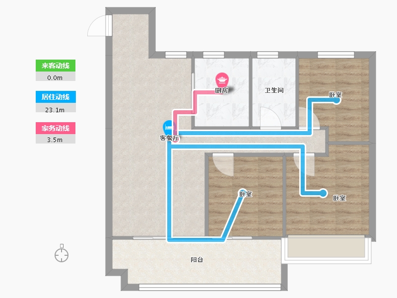 安徽省-淮北市-淮北碧桂园-80.00-户型库-动静线