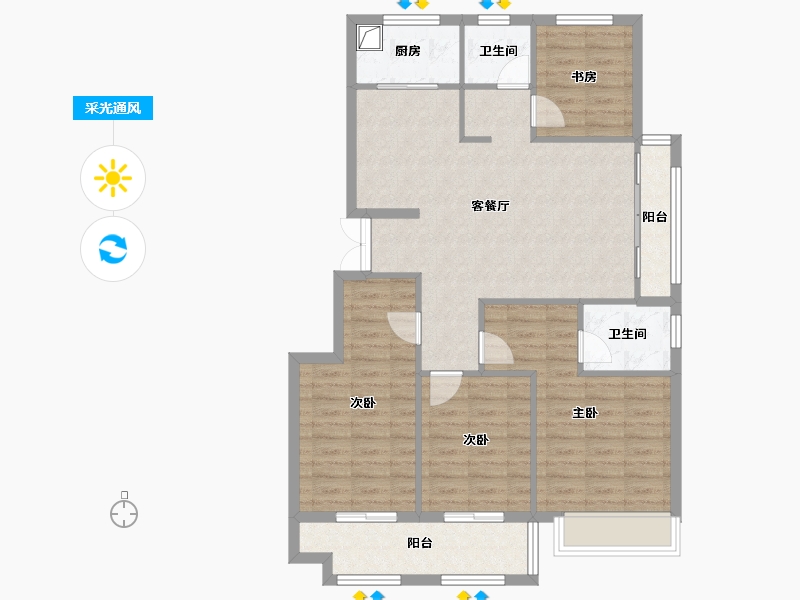 浙江省-丽水市-美林悦府-103.00-户型库-采光通风