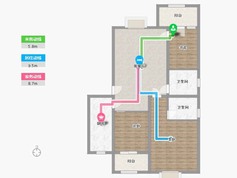 河北省-廊坊市-紫竹园b区-113.63-户型库-动静线