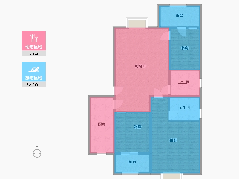 河北省-廊坊市-紫竹园b区-113.63-户型库-动静分区