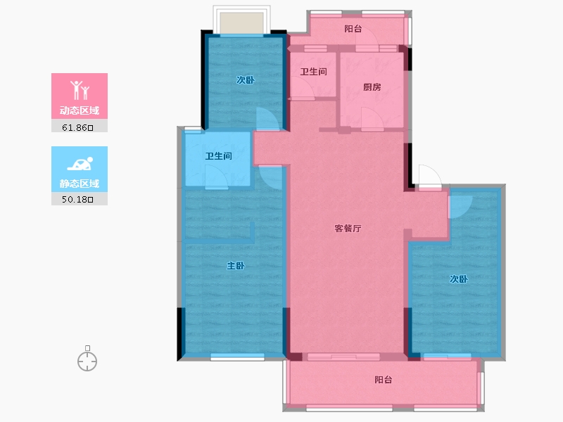 安徽省-阜阳市-华润阜阳中心-100.00-户型库-动静分区