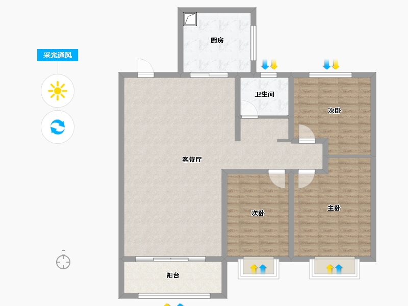 浙江省-杭州市-润嘉国际-116.00-户型库-采光通风