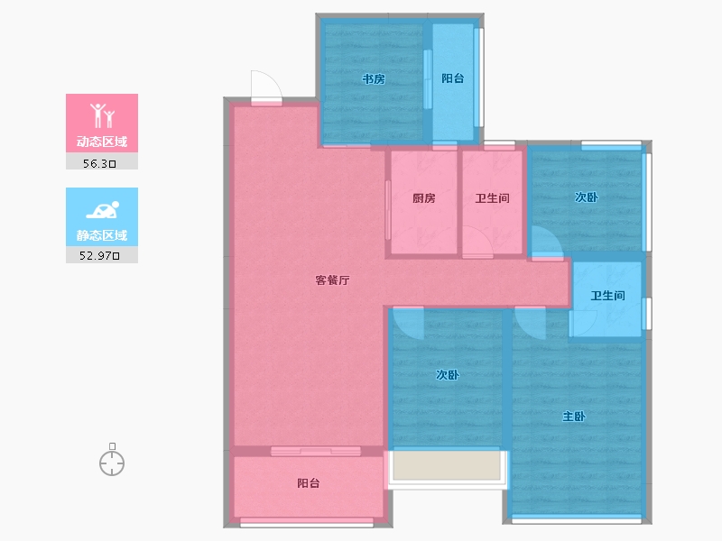 广西壮族自治区-南宁市-天润学府-98.00-户型库-动静分区