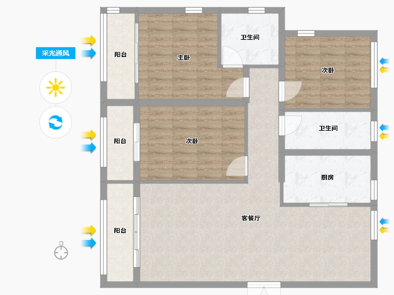 河北省-邢台市-全都城悦府-94.00-户型库-采光通风