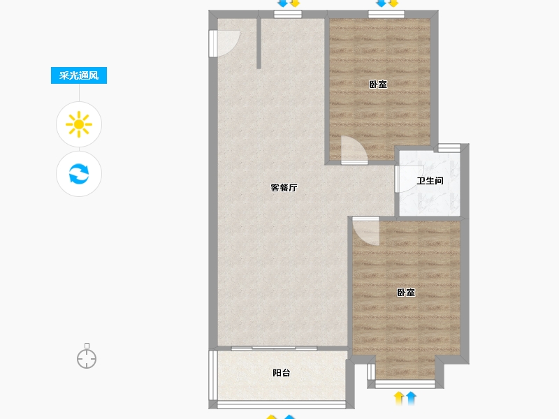 山东省-青岛市-青建尚东区-东区南-75.55-户型库-采光通风