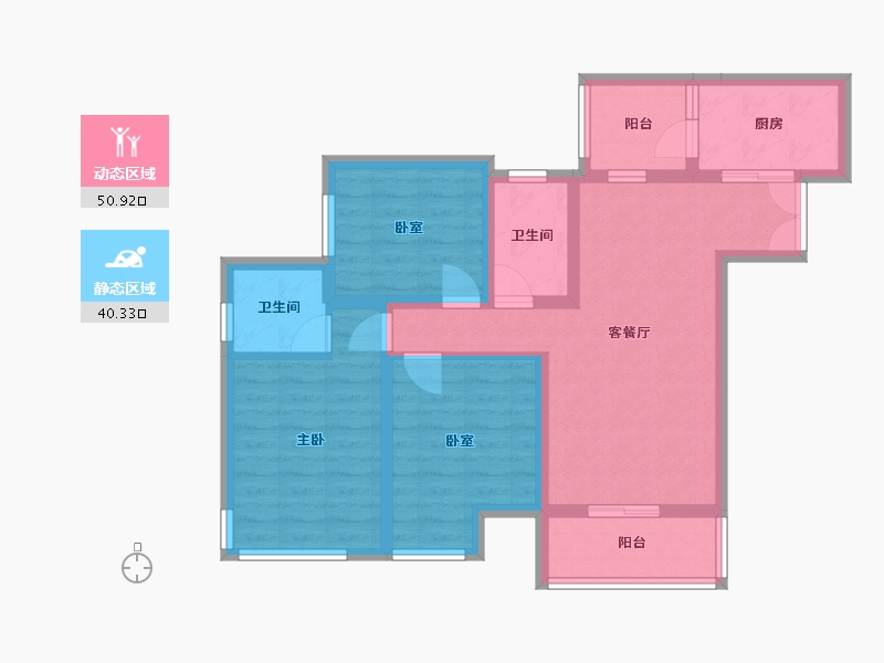 重庆-重庆市-协润凤凰世纪城-94.00-户型库-动静分区