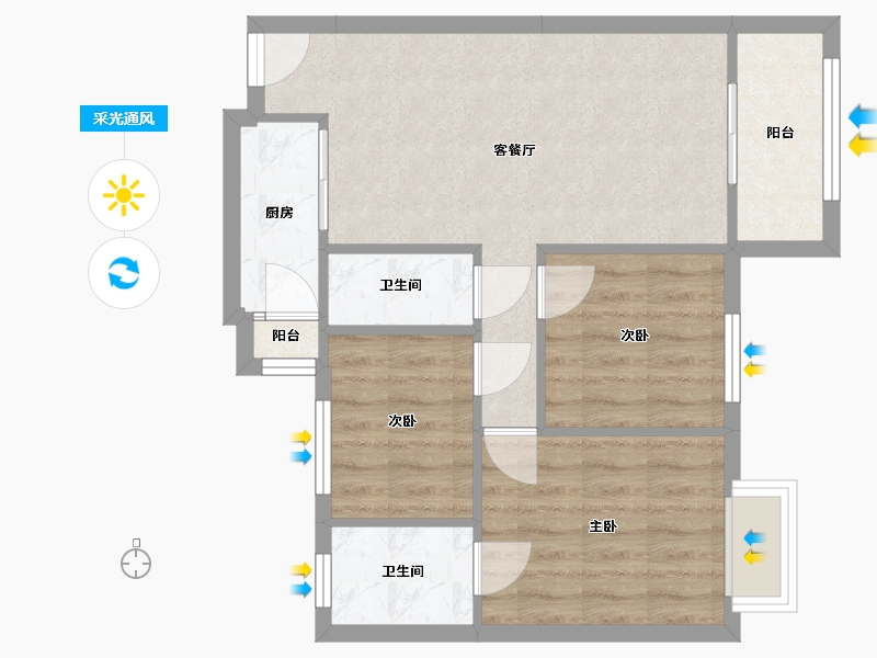 广东省-东莞市-虎门小区-96.00-户型库-采光通风