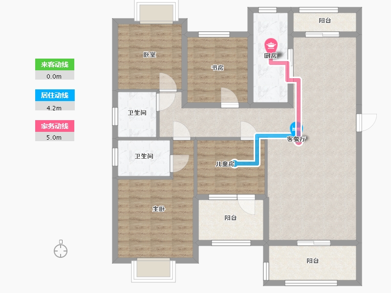 广东省-韶关市-丽景嘉园-105.00-户型库-动静线