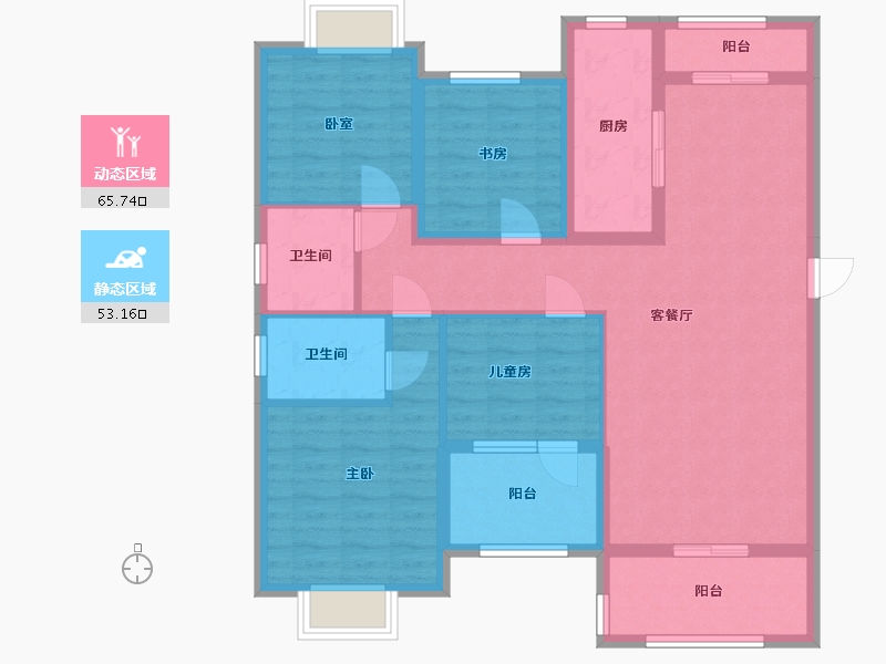 广东省-韶关市-丽景嘉园-105.00-户型库-动静分区