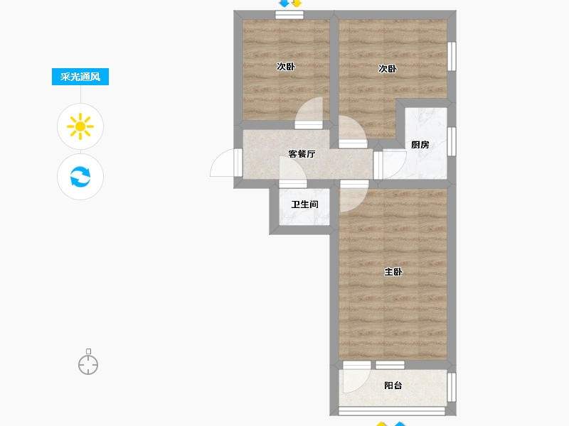 北京-北京市-知春里小区-42.30-户型库-采光通风