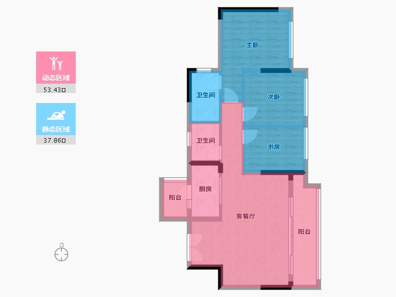 重庆-重庆市-海成云境-78.00-户型库-动静分区