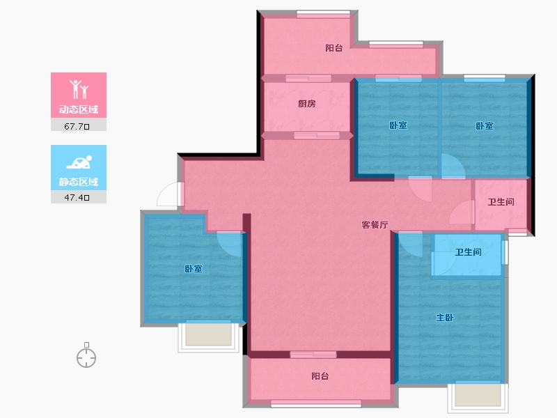 福建省-泉州市-芳沁园-137.13-户型库-动静分区