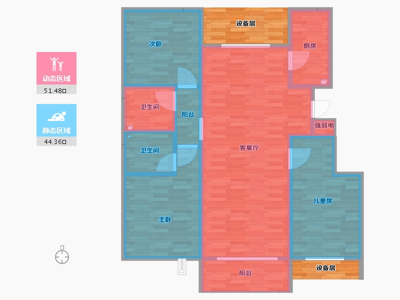 河北省-保定市-如园-88.39-户型库-动静分区