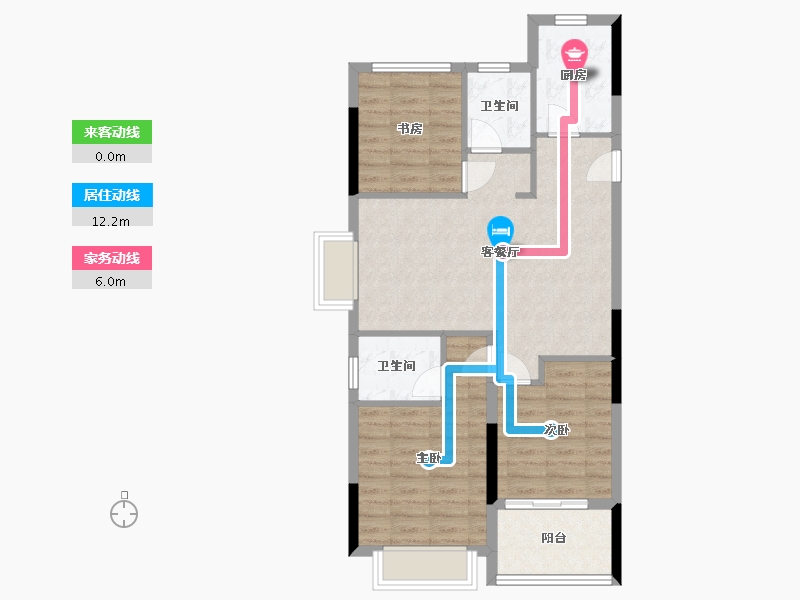 浙江省-金华市-文澜苑-73.00-户型库-动静线