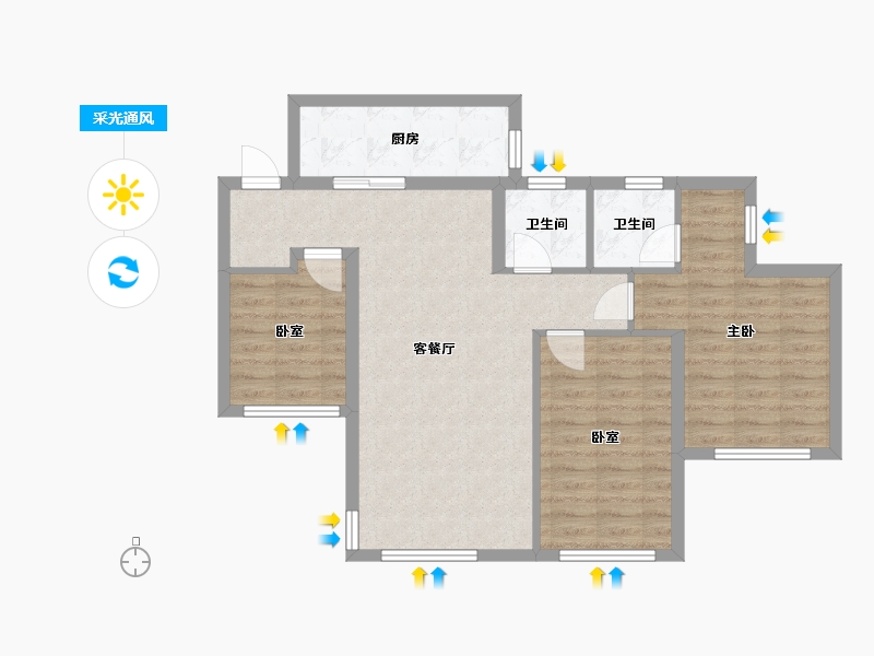 四川省-遂宁市-金科集美嘉悦-80.00-户型库-采光通风