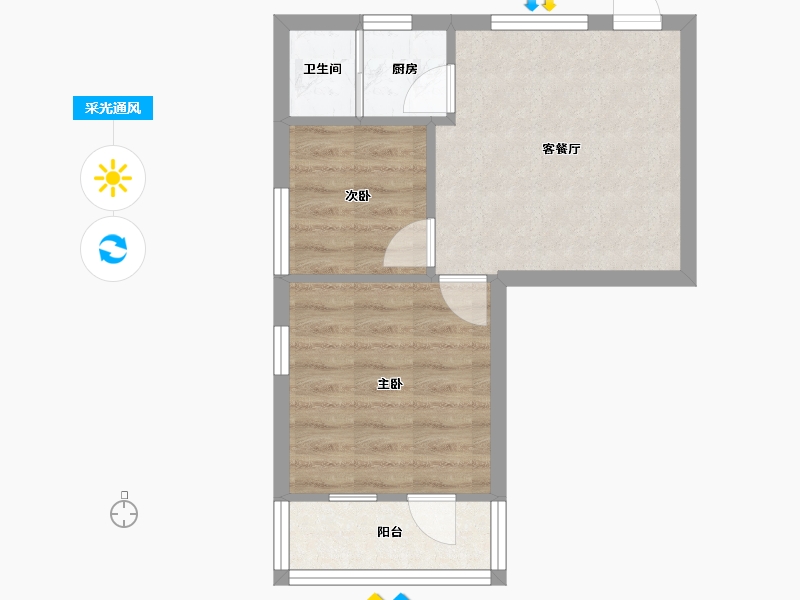 广东省-广州市-西华路-43.58-户型库-采光通风