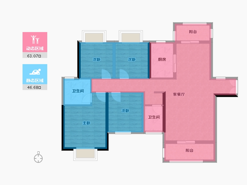 湖南省-永州市-崇德华府-120.00-户型库-动静分区