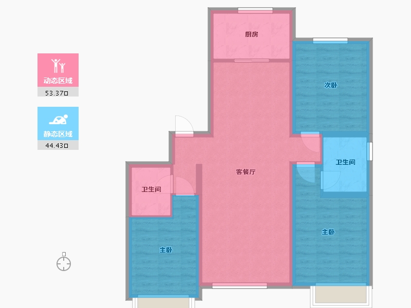 内蒙古自治区-乌海市-裕华庭院-98.00-户型库-动静分区