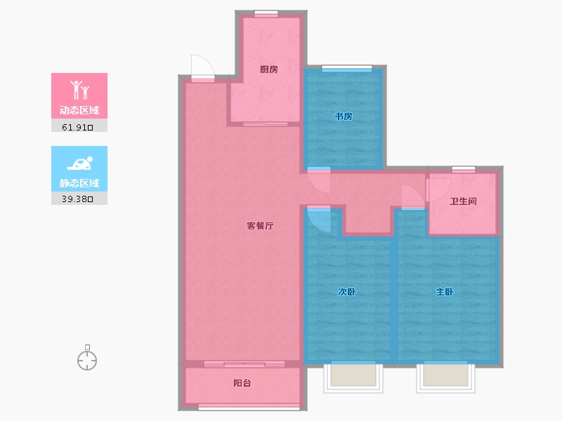 山西省-晋城市-文汇佳苑-90.00-户型库-动静分区