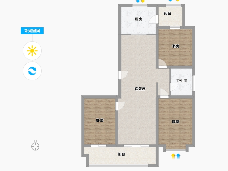 山东省-滨州市-京博儒苑上邦-100.00-户型库-采光通风