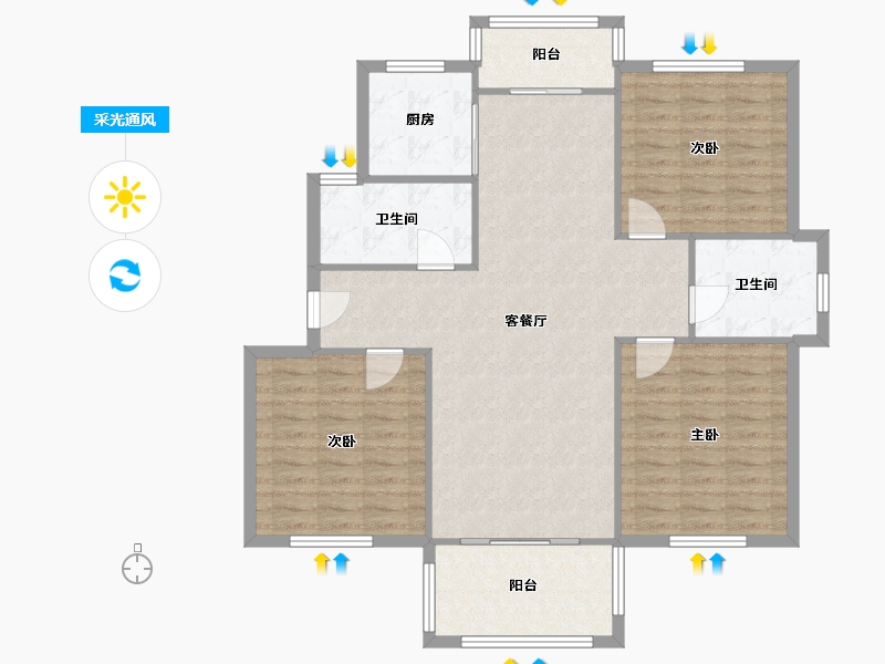 浙江省-嘉兴市-凝溪景苑-118.93-户型库-采光通风