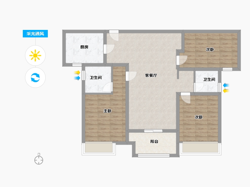 河南省-南阳市-建业-94.00-户型库-采光通风