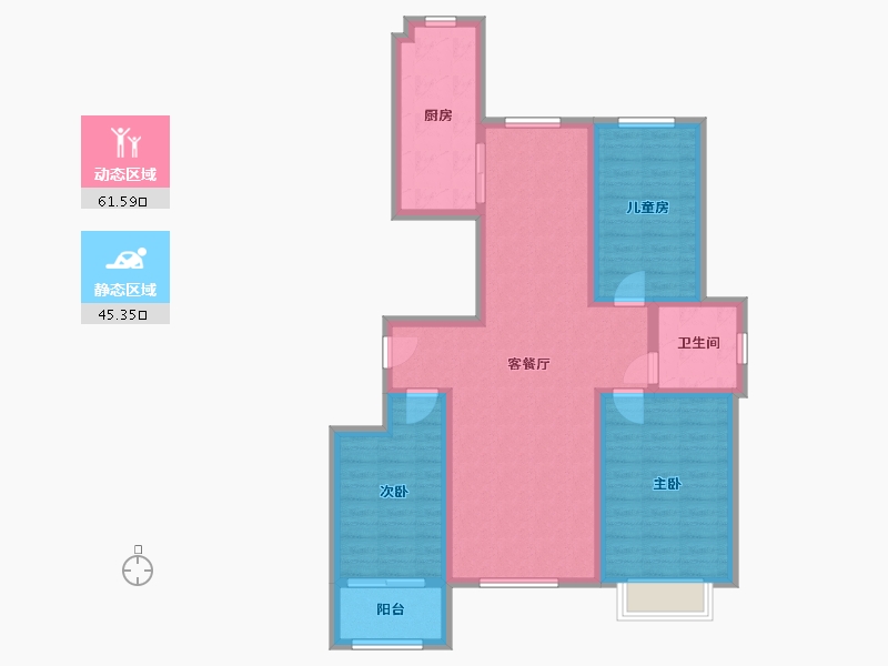 山东省-滨州市-龙江庄园-95.87-户型库-动静分区