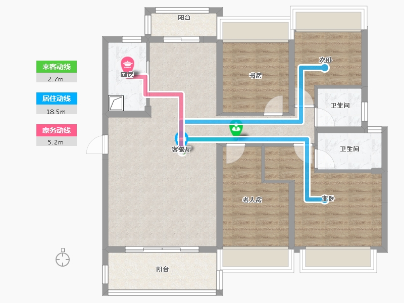 湖南省-衡阳市-衡阳碧桂园紫宸府-108.91-户型库-动静线