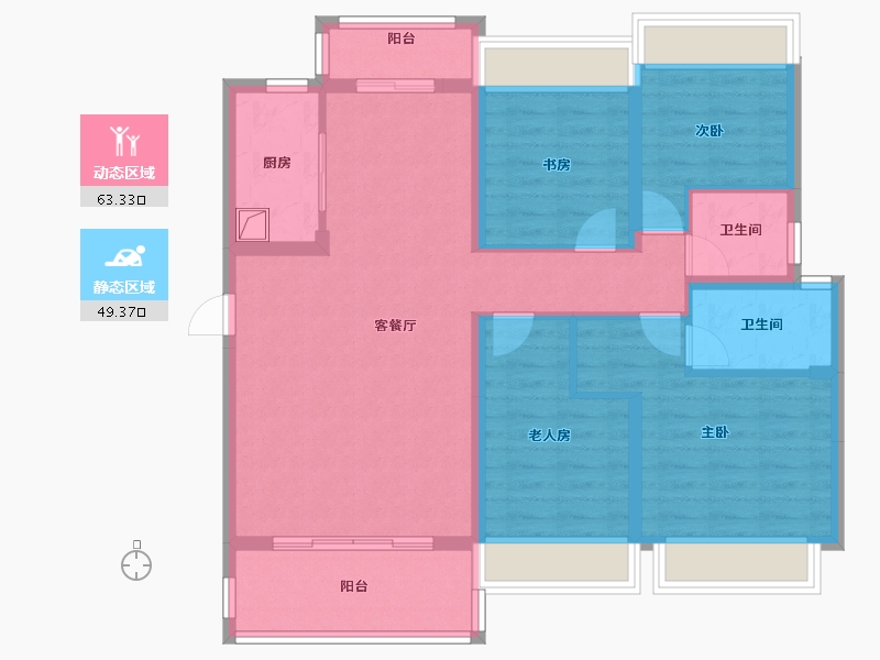 湖南省-衡阳市-衡阳碧桂园紫宸府-108.91-户型库-动静分区