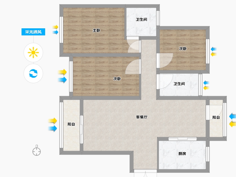 河南省-新乡市-亿通壹世界-100.00-户型库-采光通风