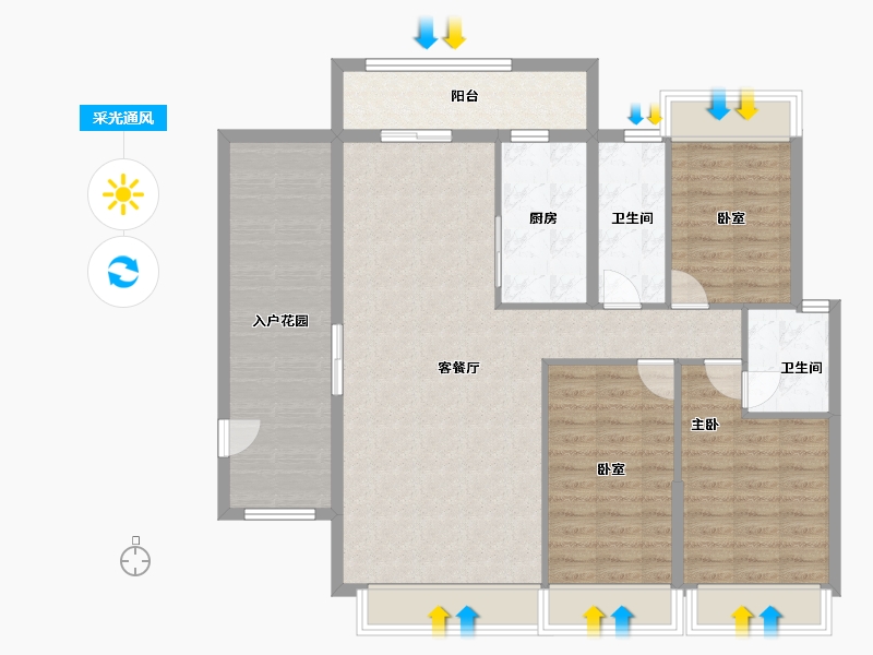 广东省-潮州市-锦峰天地-135.00-户型库-采光通风