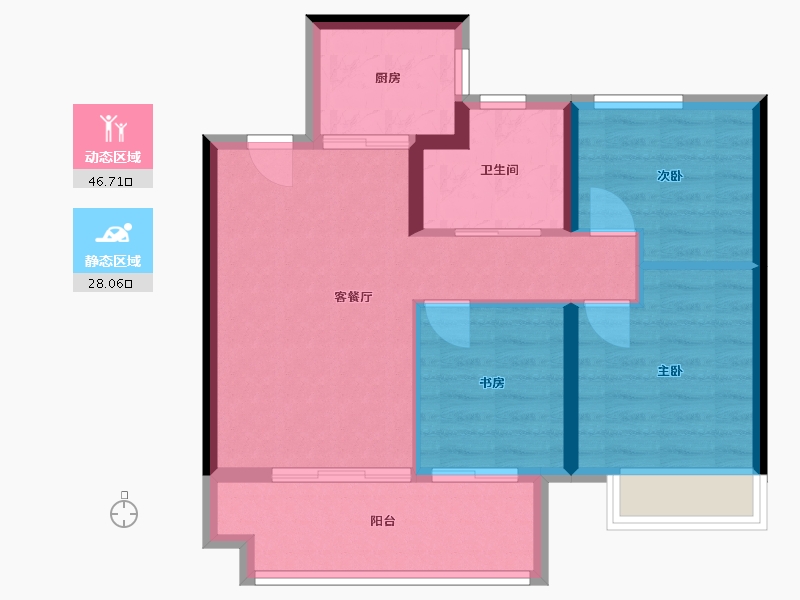 河南省-郑州市-美景美境二号院-69.85-户型库-动静分区