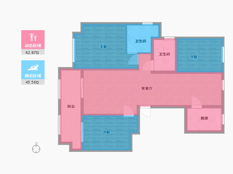 江苏省-扬州市-万丰文博苑-96.20-户型库-动静分区