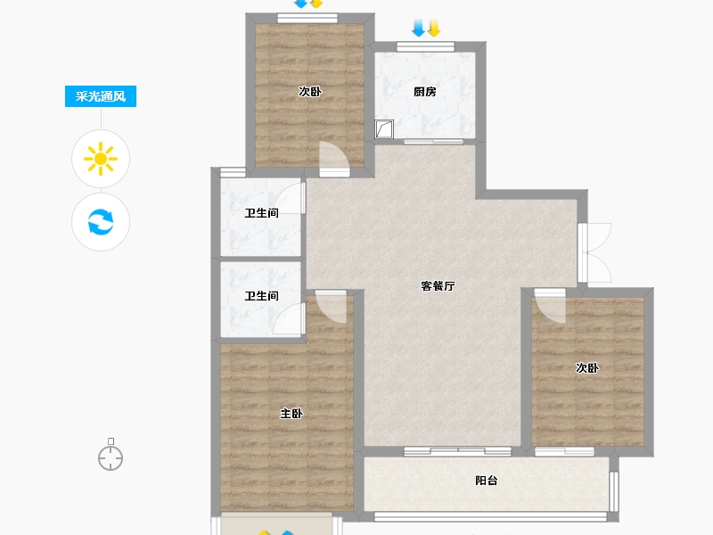 河北省-沧州市-君悦府-95.00-户型库-采光通风