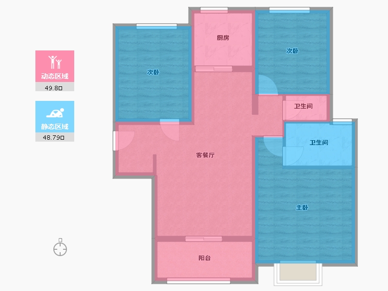 陕西省-西安市-梧桐年华-88.00-户型库-动静分区