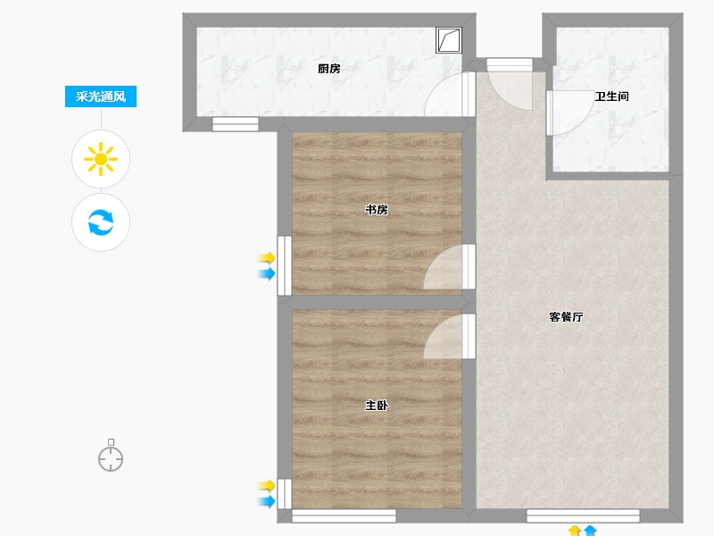 河北省-廊坊市-帝品御居-65.00-户型库-采光通风