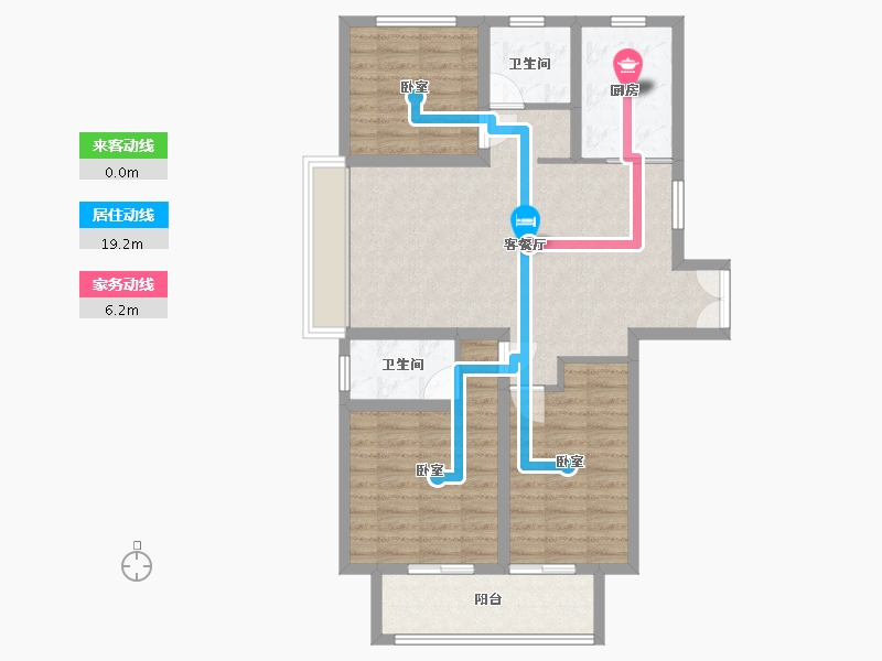 江苏省-徐州市-明发桃源名著-90.32-户型库-动静线