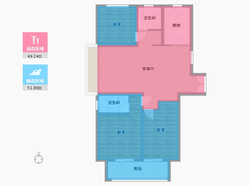 江苏省-徐州市-明发桃源名著-90.32-户型库-动静分区