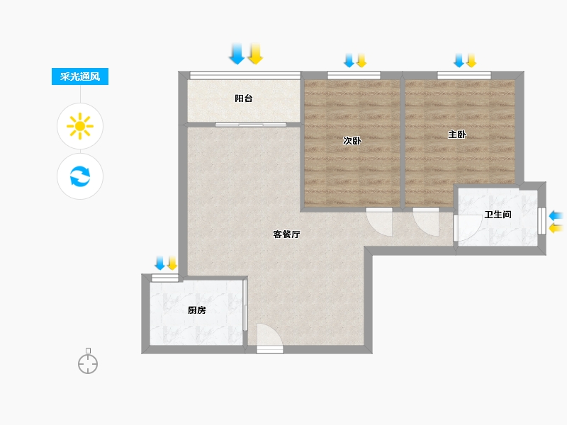 湖北省-武汉市-桥机嘉园一期-82.75-户型库-采光通风