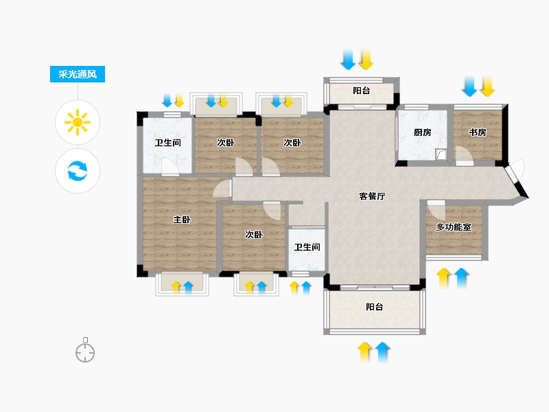 广西壮族自治区-钦州市-钦州碧桂园天玺湾-110.00-户型库-采光通风