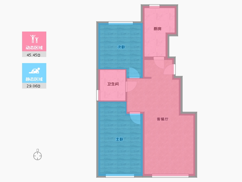 内蒙古自治区-呼和浩特市-华润置地紫云府-76.59-户型库-动静分区